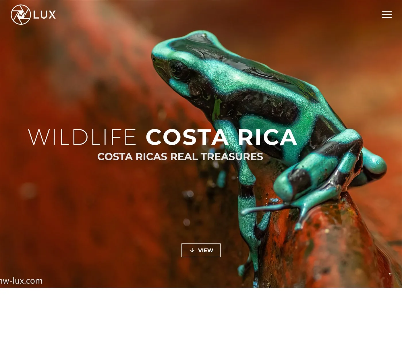 Website-Ausschnitt: mw-lux.com — Wildlife Costa Rica