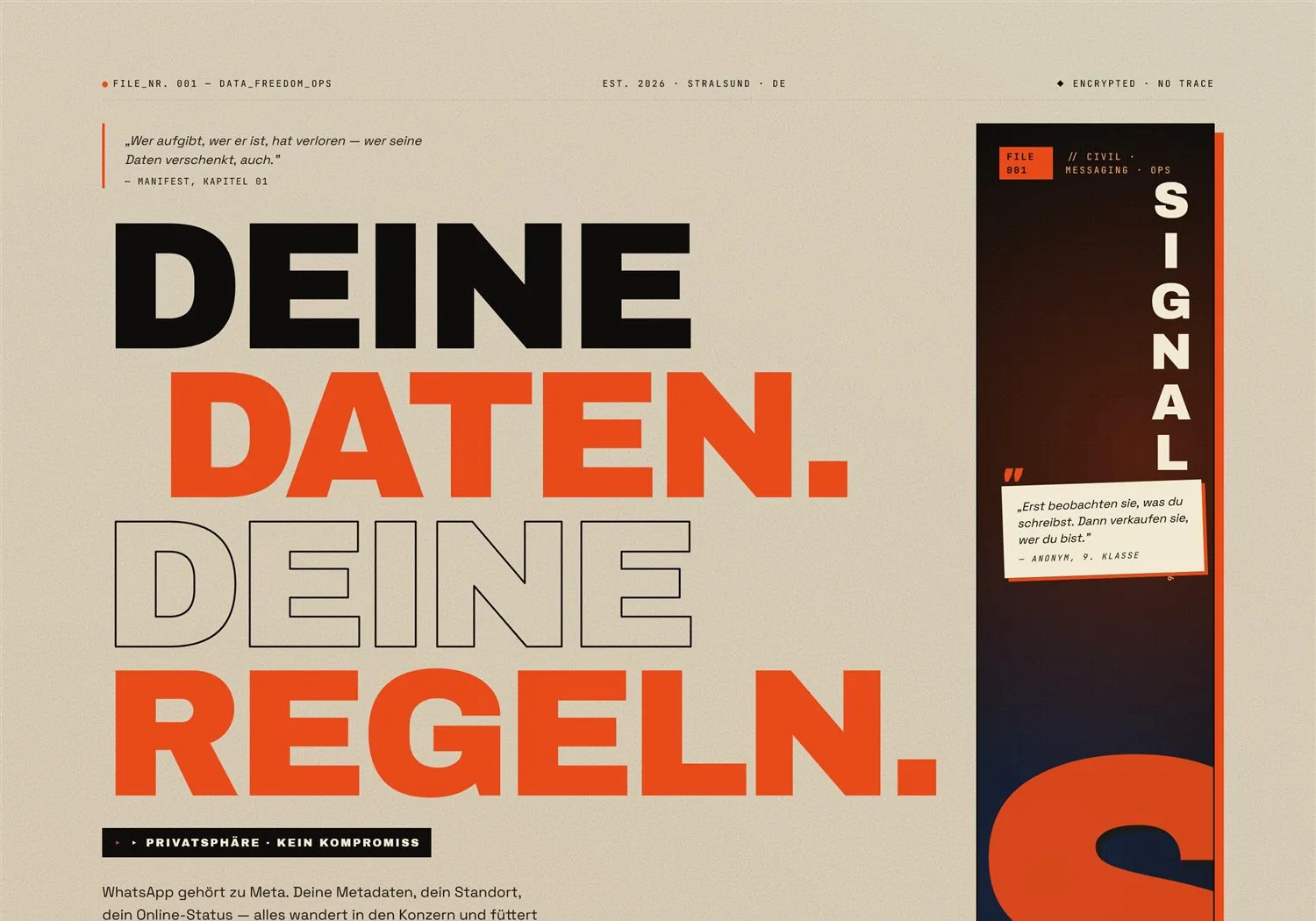 Website-Ausschnitt: Stralsund gibt Signal